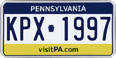PA license plate KPX1997