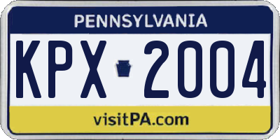 PA license plate KPX2004