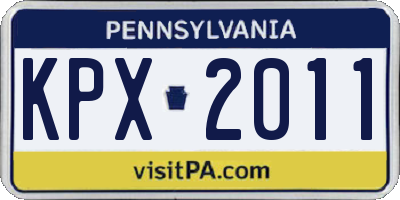 PA license plate KPX2011