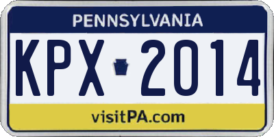 PA license plate KPX2014