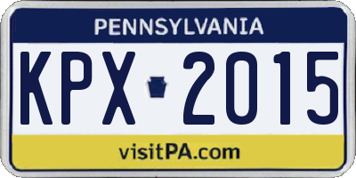 PA license plate KPX2015