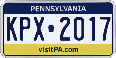 PA license plate KPX2017