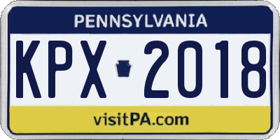 PA license plate KPX2018