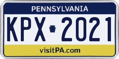 PA license plate KPX2021