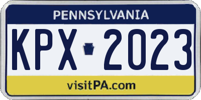PA license plate KPX2023