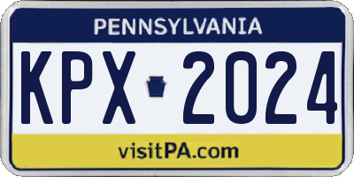 PA license plate KPX2024