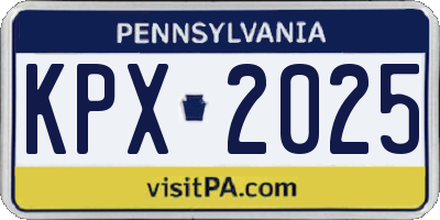 PA license plate KPX2025