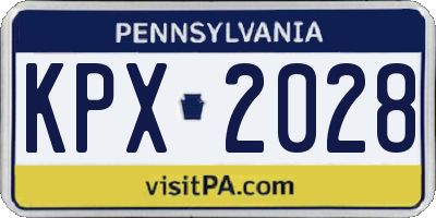PA license plate KPX2028