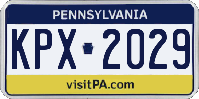 PA license plate KPX2029