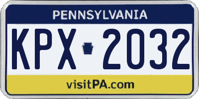 PA license plate KPX2032