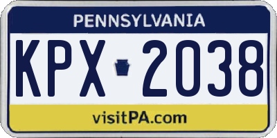 PA license plate KPX2038