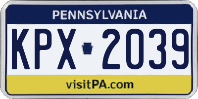 PA license plate KPX2039