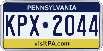 PA license plate KPX2044