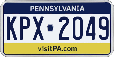 PA license plate KPX2049
