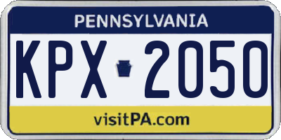 PA license plate KPX2050