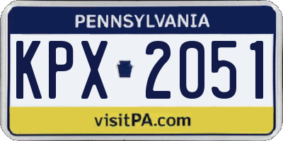 PA license plate KPX2051