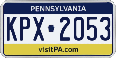 PA license plate KPX2053