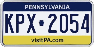 PA license plate KPX2054