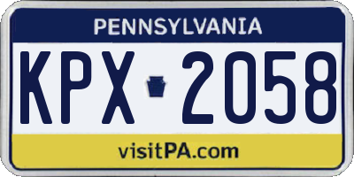 PA license plate KPX2058