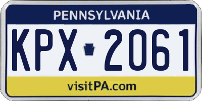PA license plate KPX2061