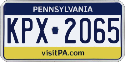 PA license plate KPX2065