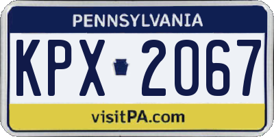 PA license plate KPX2067