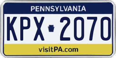 PA license plate KPX2070