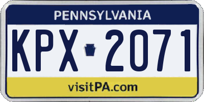 PA license plate KPX2071