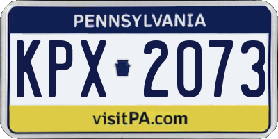 PA license plate KPX2073