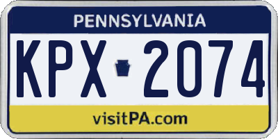 PA license plate KPX2074