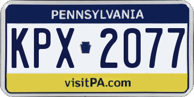 PA license plate KPX2077