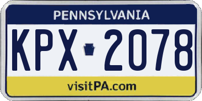 PA license plate KPX2078