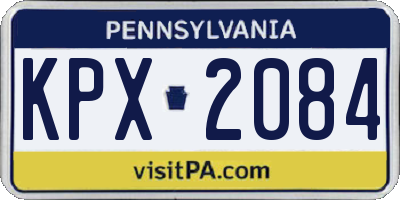 PA license plate KPX2084
