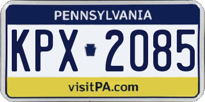 PA license plate KPX2085