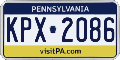 PA license plate KPX2086