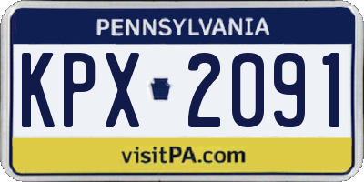 PA license plate KPX2091