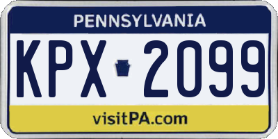 PA license plate KPX2099