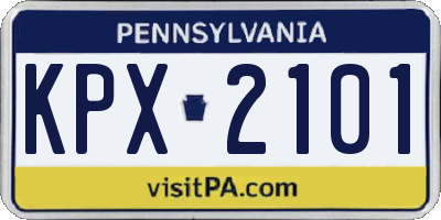 PA license plate KPX2101
