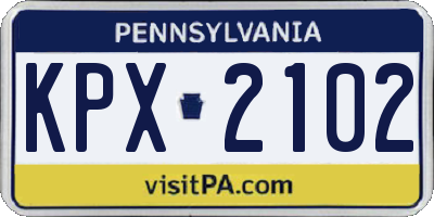 PA license plate KPX2102