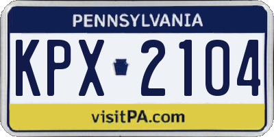 PA license plate KPX2104