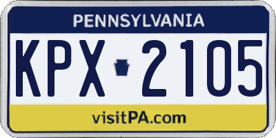 PA license plate KPX2105