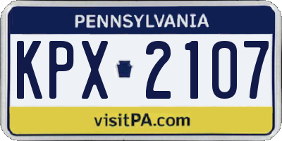 PA license plate KPX2107