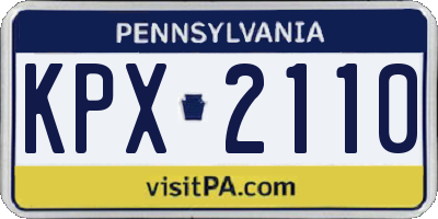 PA license plate KPX2110