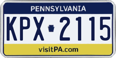 PA license plate KPX2115