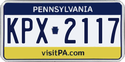 PA license plate KPX2117