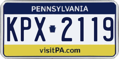 PA license plate KPX2119