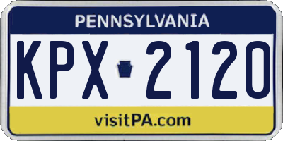 PA license plate KPX2120