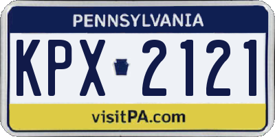 PA license plate KPX2121