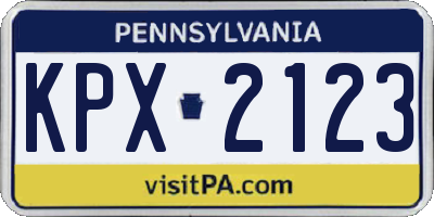 PA license plate KPX2123