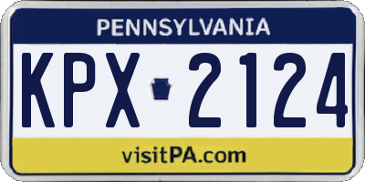 PA license plate KPX2124